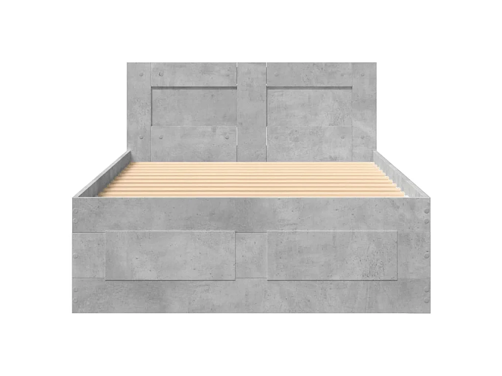 Giroletto Testiera Grigio Cemento 90x200 cm Legno Multistrato