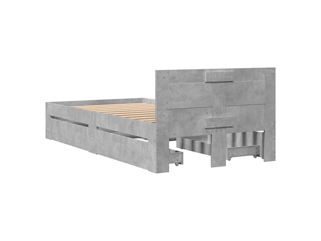 Giroletto Testiera Grigio Cemento 90x200 cm Legno Multistrato
