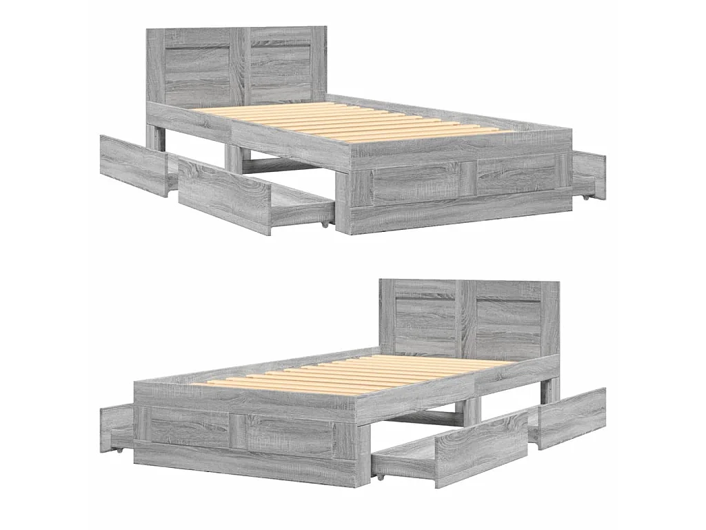 Giroletto Testiera Grigio Cemento 90x200 cm Legno Multistrato