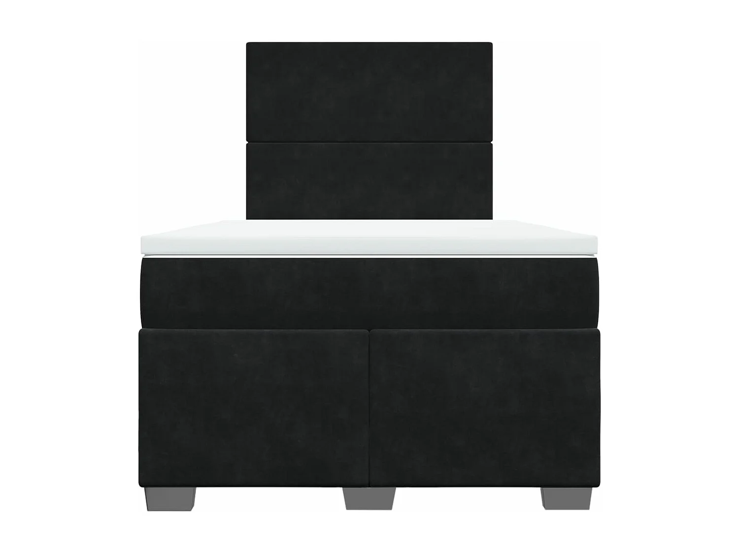 Giroletto a Molle con Materasso Nero 120x190 cm in Velluto