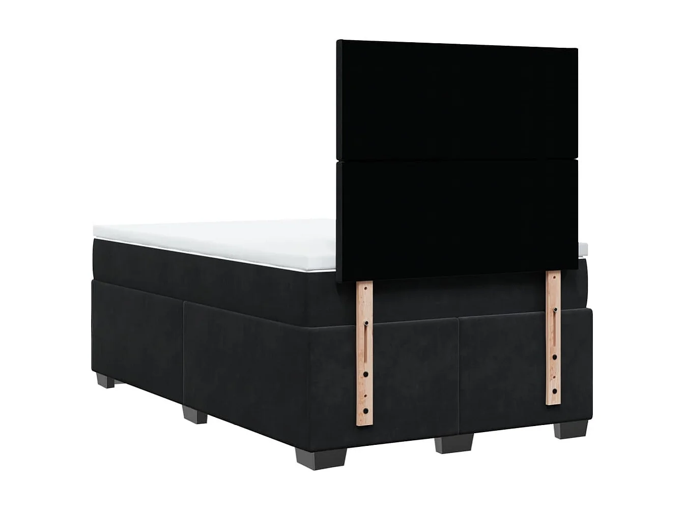 Giroletto a Molle con Materasso Nero 120x190 cm in Velluto