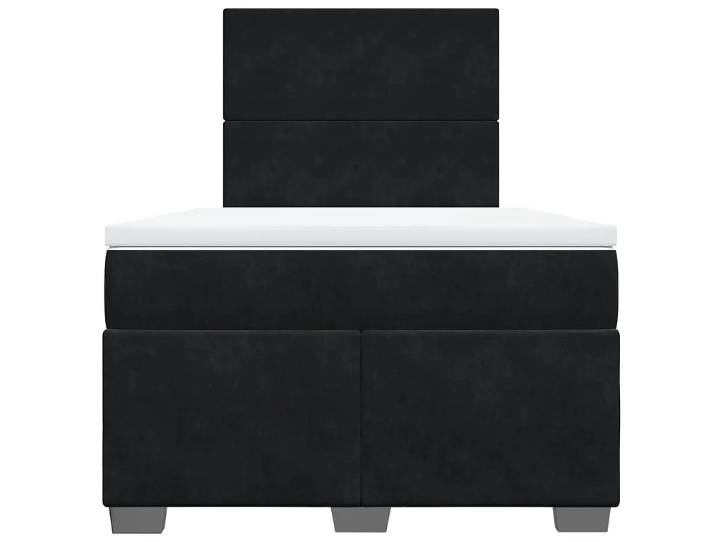 Giroletto a Molle con Materasso Nero 120x190 cm in Velluto