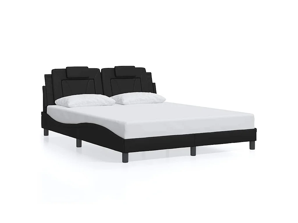 Estrutura de cama Viana sem colchão 160x200 cm couro artificial preto
