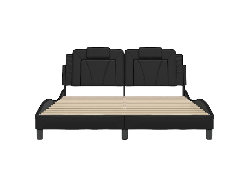 Estrutura de cama Viana sem colchão 160x200 cm couro artificial preto