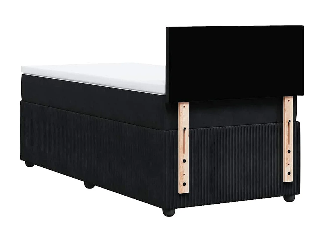 Boxspringbett mit Matratze Schwarz 90x190 cm Samt