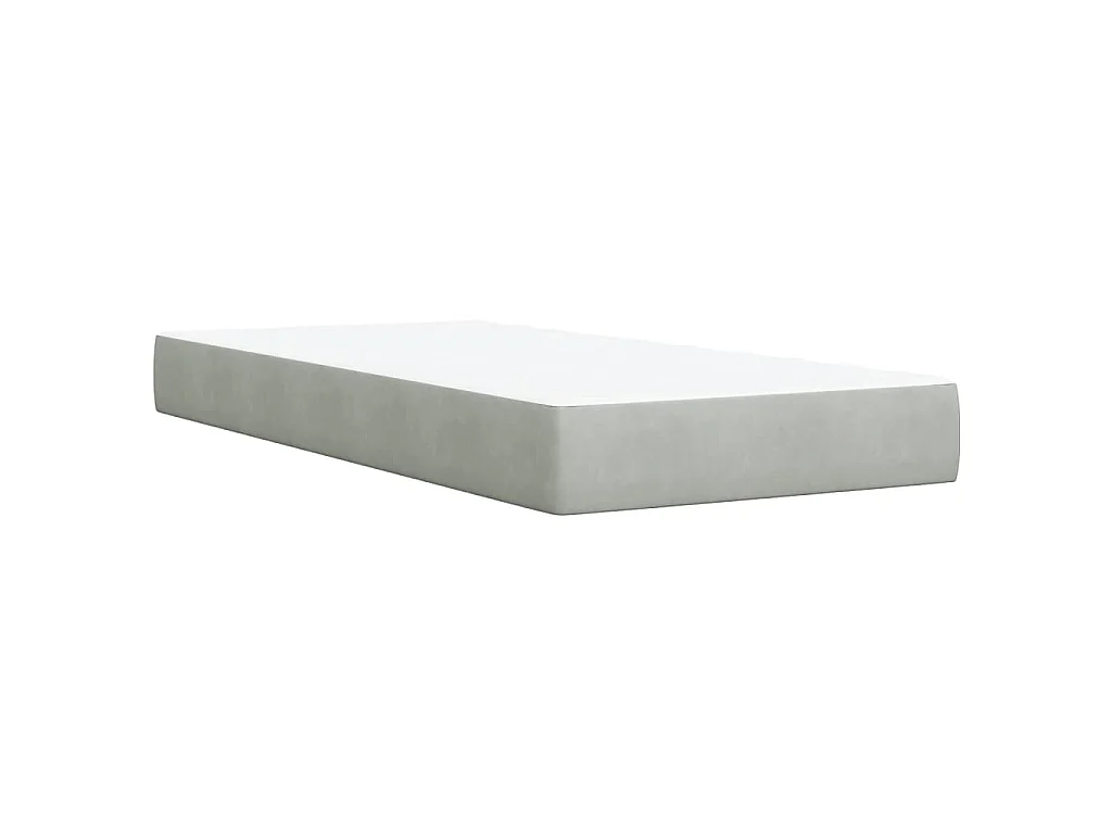 Cama com molas/colchão 100x200 cm veludo cinza-claro