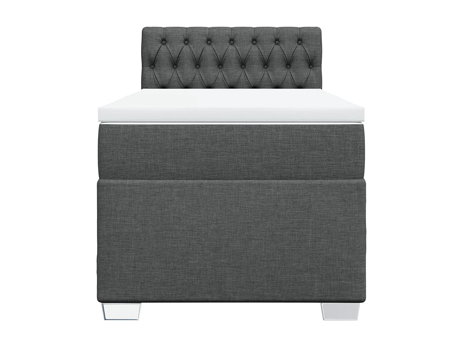 Sommier à lattes de lit avec matelas Gris foncé 100x200cm Tissu