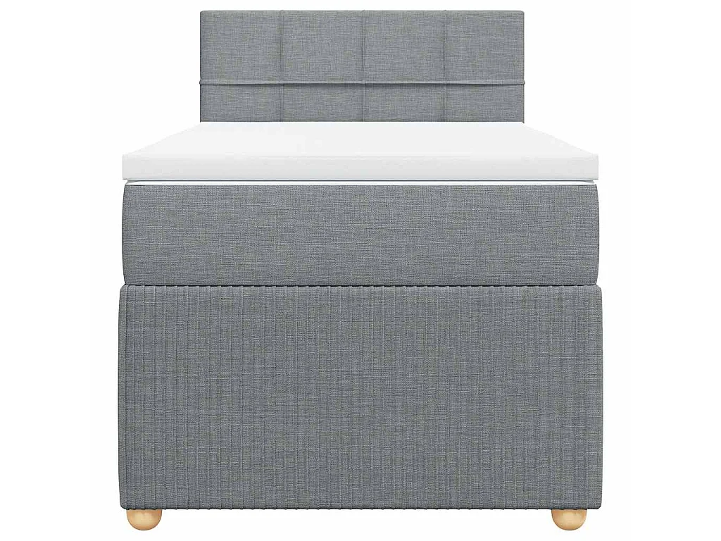 Boxspringbett mit Matratze Hellgrau 90x190 cm Stoff