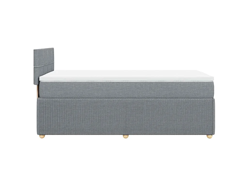 Boxspringbett mit Matratze Hellgrau 90x190 cm Stoff