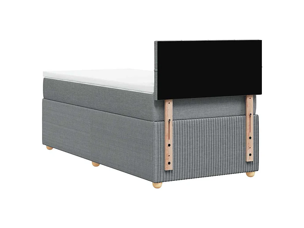 Boxspringbett mit Matratze Hellgrau 90x190 cm Stoff