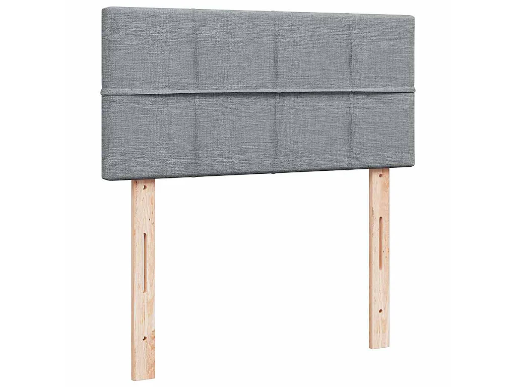 Boxspringbett mit Matratze Hellgrau 90x190 cm Stoff