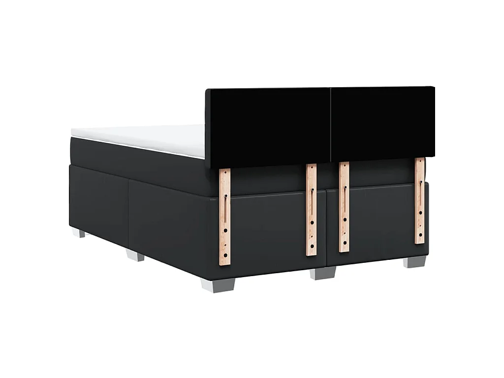Boxspringbett mit Matratze Schwarz 140x190 cm Kunstleder