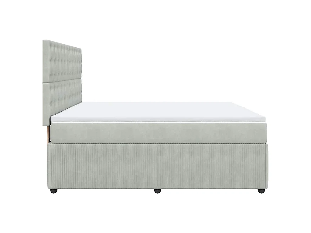 Boxspringbett mit Matratze Hellgrau 180x200 cm Samt
