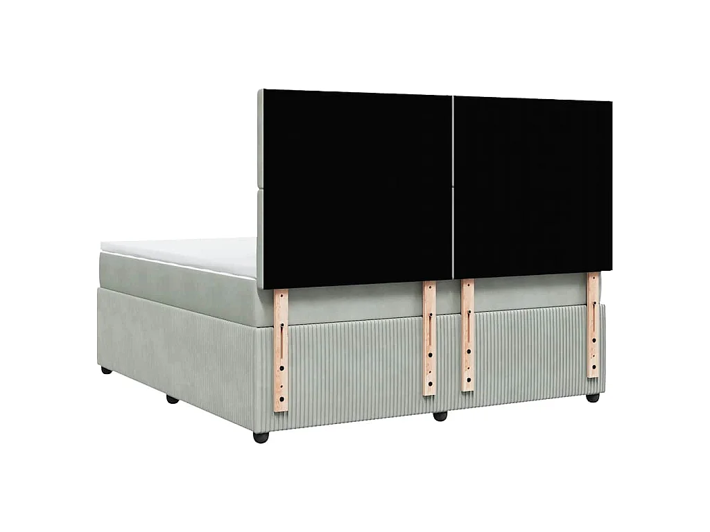 Boxspringbett mit Matratze Hellgrau 180x200 cm Samt