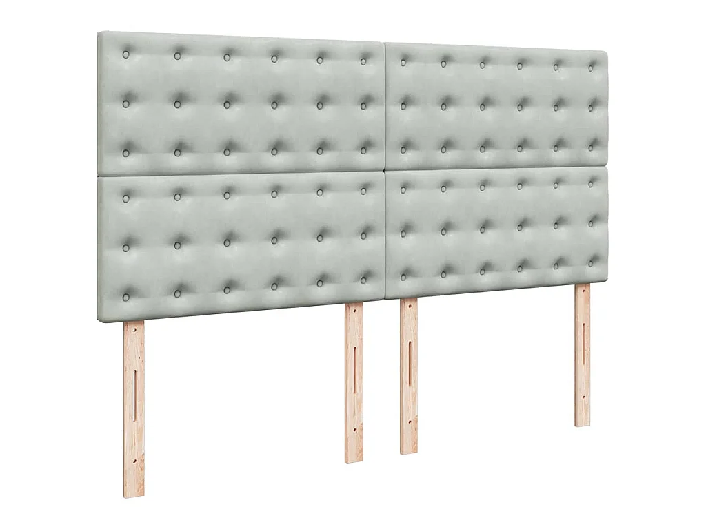 Boxspringbett mit Matratze Hellgrau 180x200 cm Samt