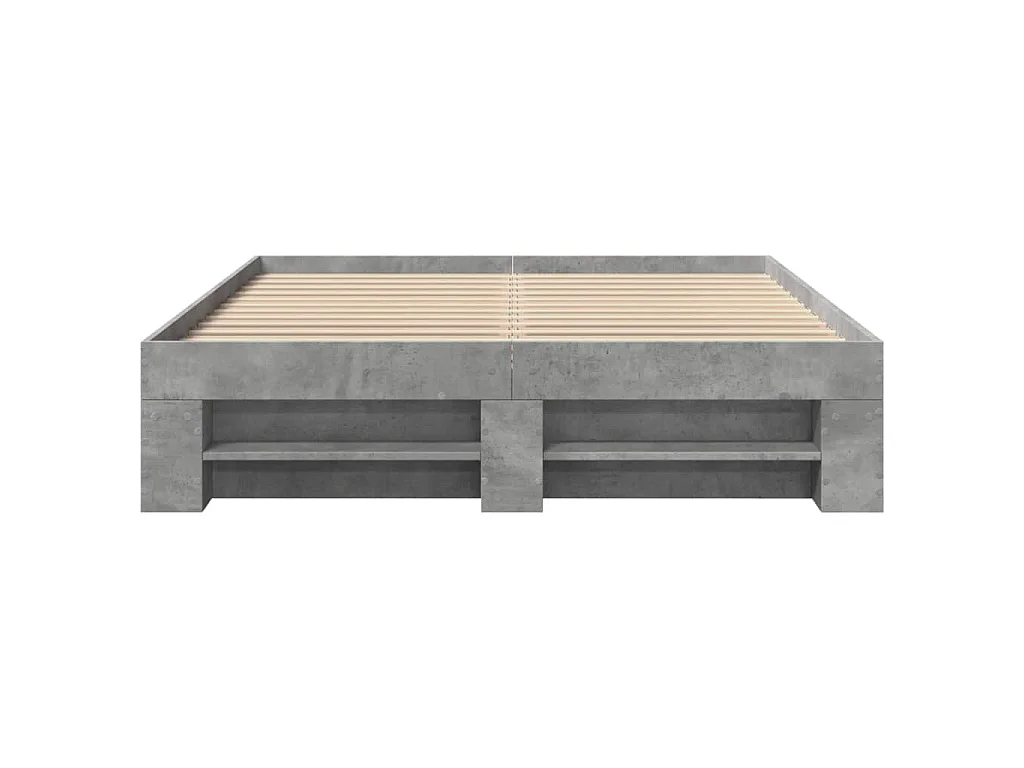 Cadre de lit sans matelas gris béton 140x190 cm bois ingénierie
