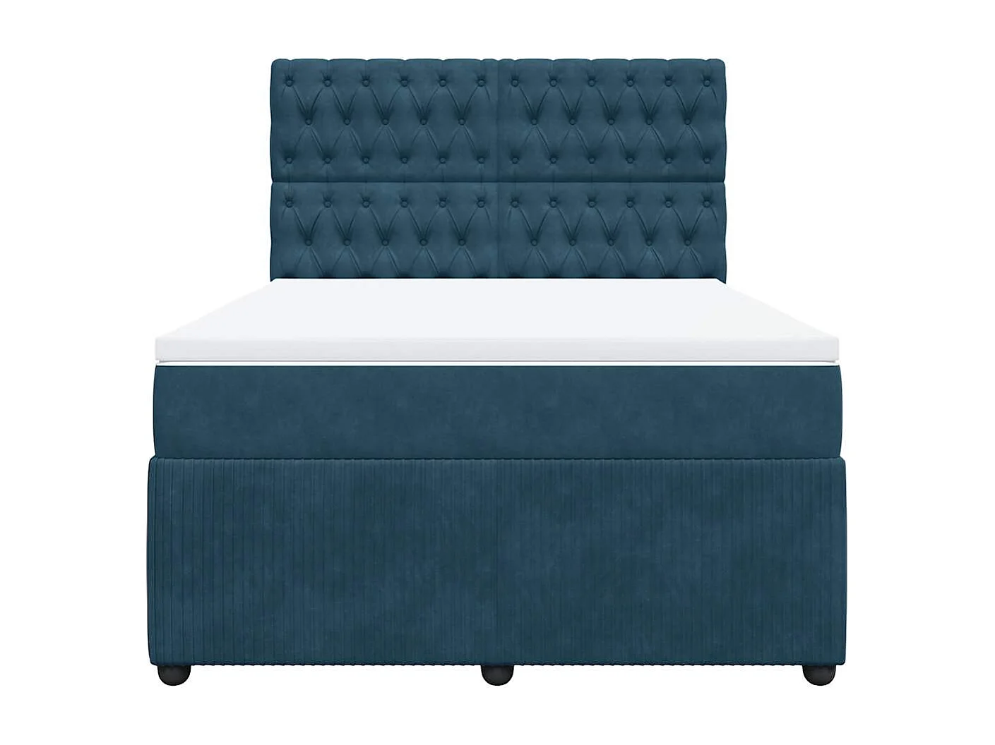 Giroletto a Molle con Materasso Blu 160x200 cm in Velluto