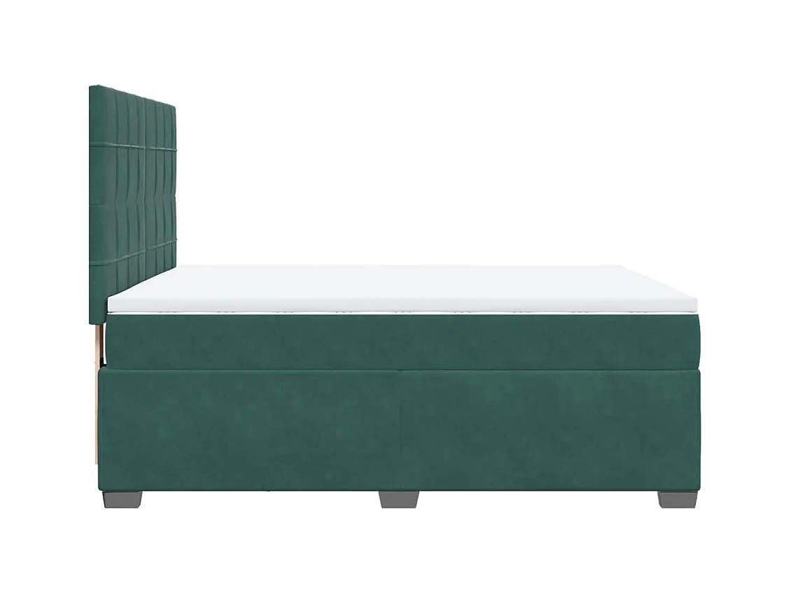 Sommier à lattes de lit et matelas Vert foncé 140x190cm Velours