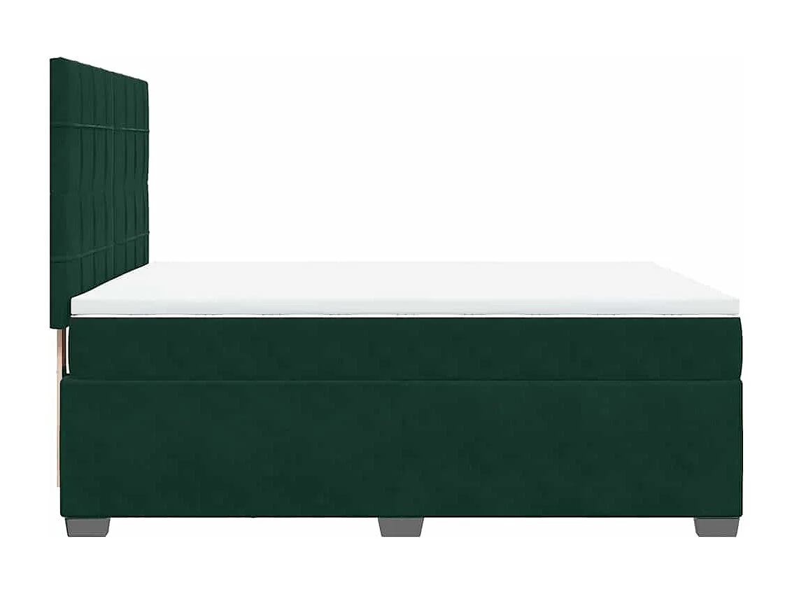 Sommier à lattes de lit et matelas Vert foncé 140x190cm Velours