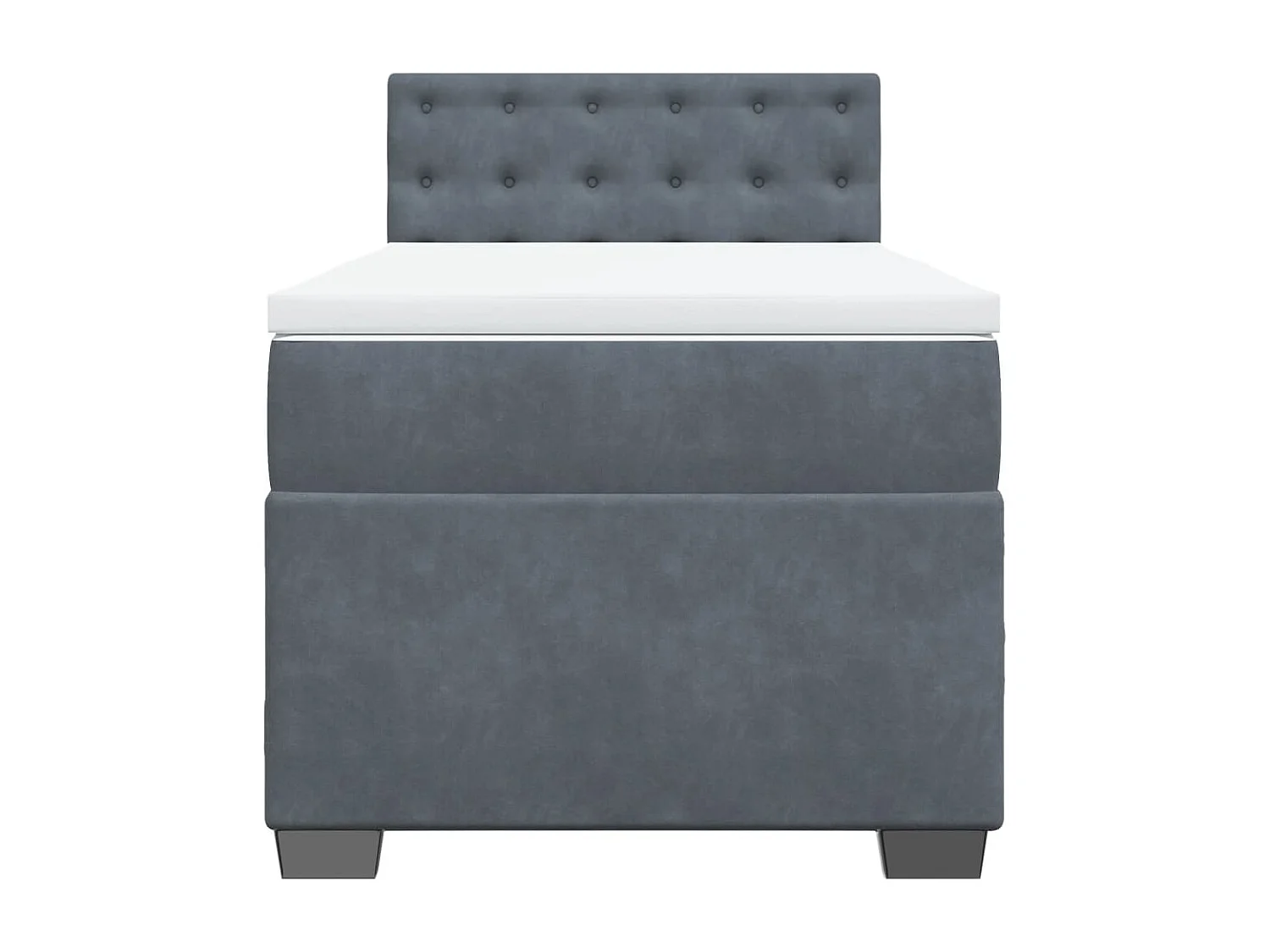 Boxspringbett mit Matratze Dunkelgrau 90x200 cm Samt
