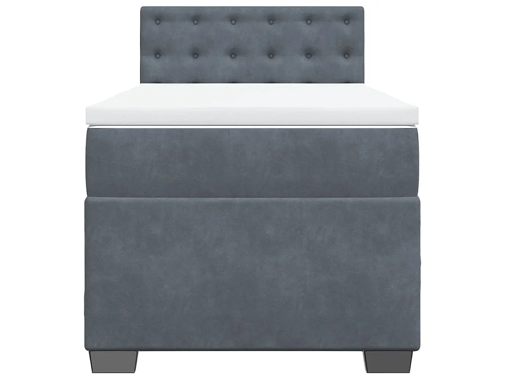 Boxspring met matras fluweel donkergrijs 90x200 cm