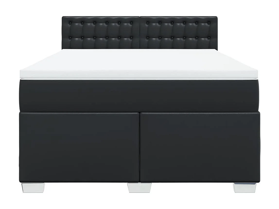Boxspring met matras kunstleer zwart 160x200 cm