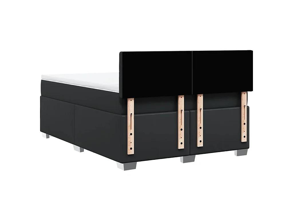 Boxspring met matras kunstleer zwart 160x200 cm
