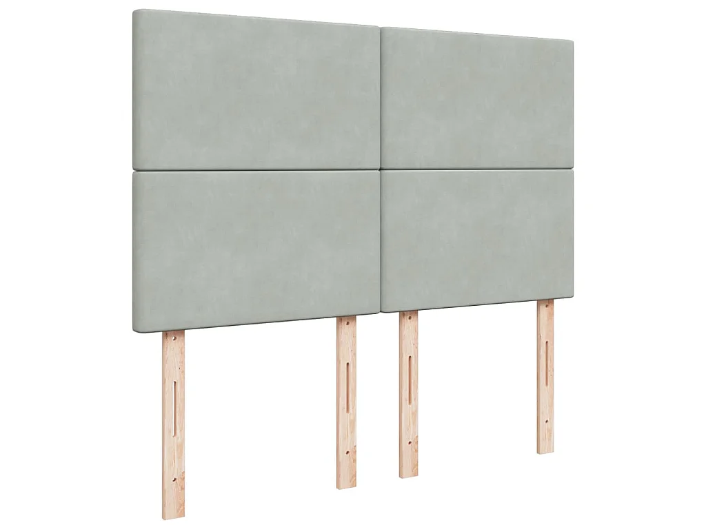 Boxspringbett mit Matratze Hellgrau 140x190 cm Samt