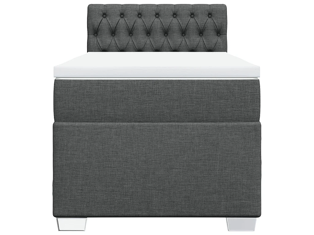 Boxspringbett mit Matratze Dunkelgrau 80x200 cm Stoff