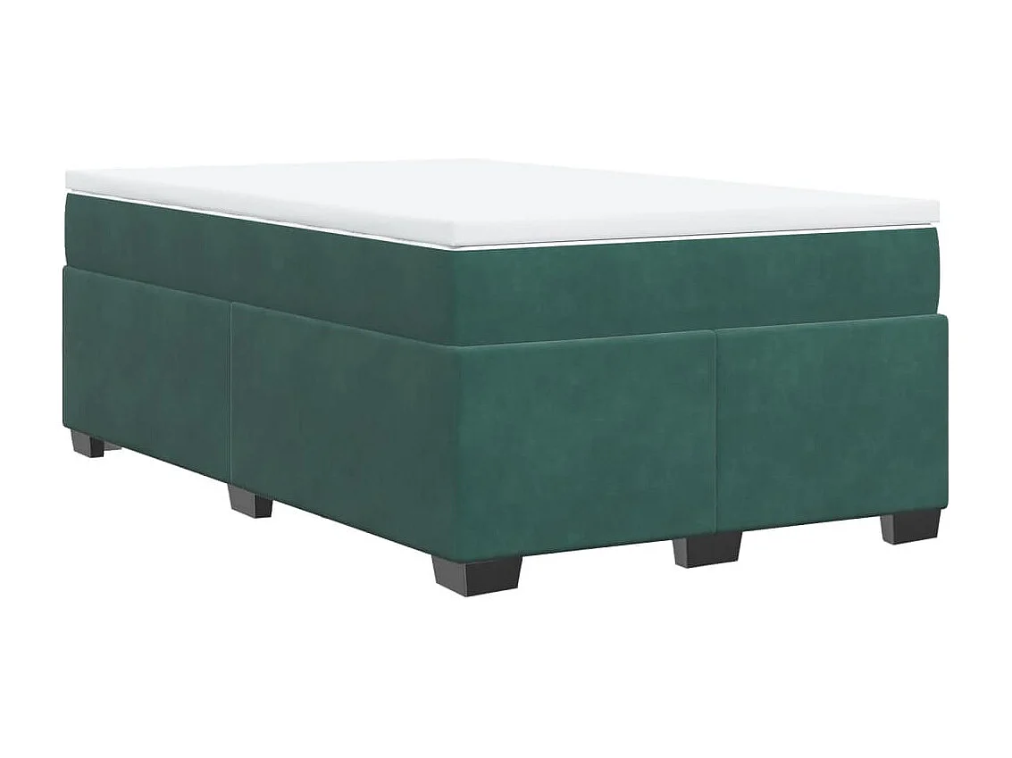 Boxspring met matras fluweel donkergroen 120x190 cm
