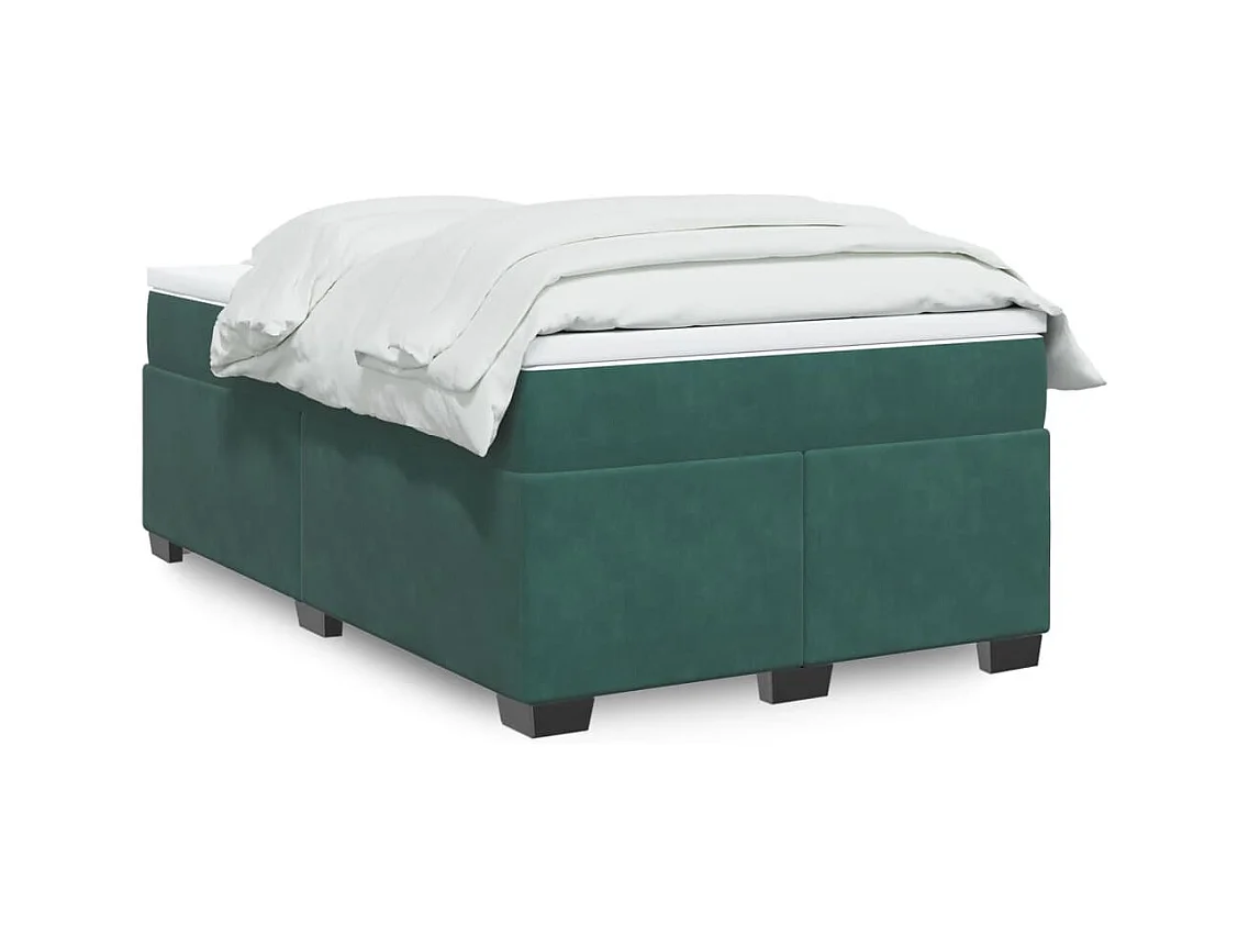 Sommier à lattes de lit avec matelas vert foncé 120x190 cm