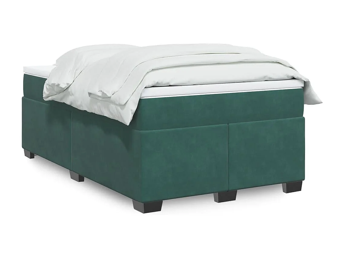 Boxspringbett mit Matratze Dunkelgrün 120x190 cm Samt