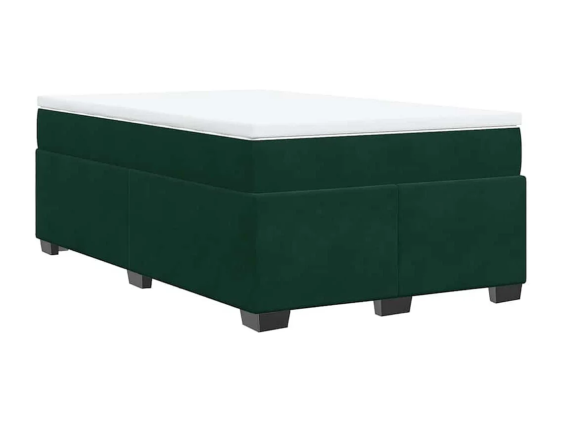 Boxspringbett mit Matratze Dunkelgrün 120x190 cm Samt
