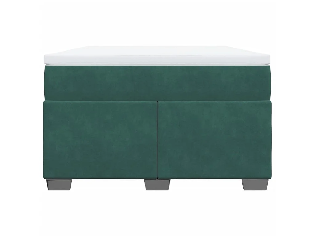 Cama box spring con colchón terciopelo verde oscuro 120x190 cm