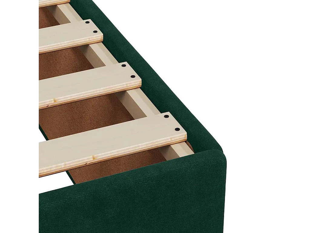 Cama box spring con colchón terciopelo verde oscuro 120x190 cm