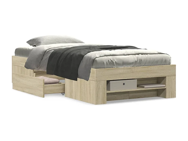 Cadre de lit sans matelas chêne sonoma 90x190 cm