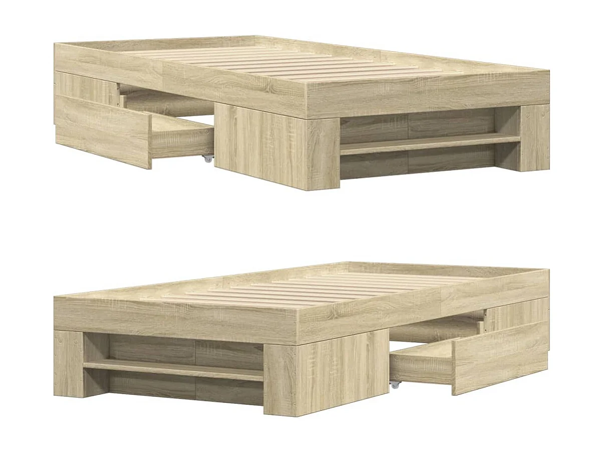 Cadre de lit sans matelas chêne sonoma 90x190 cm