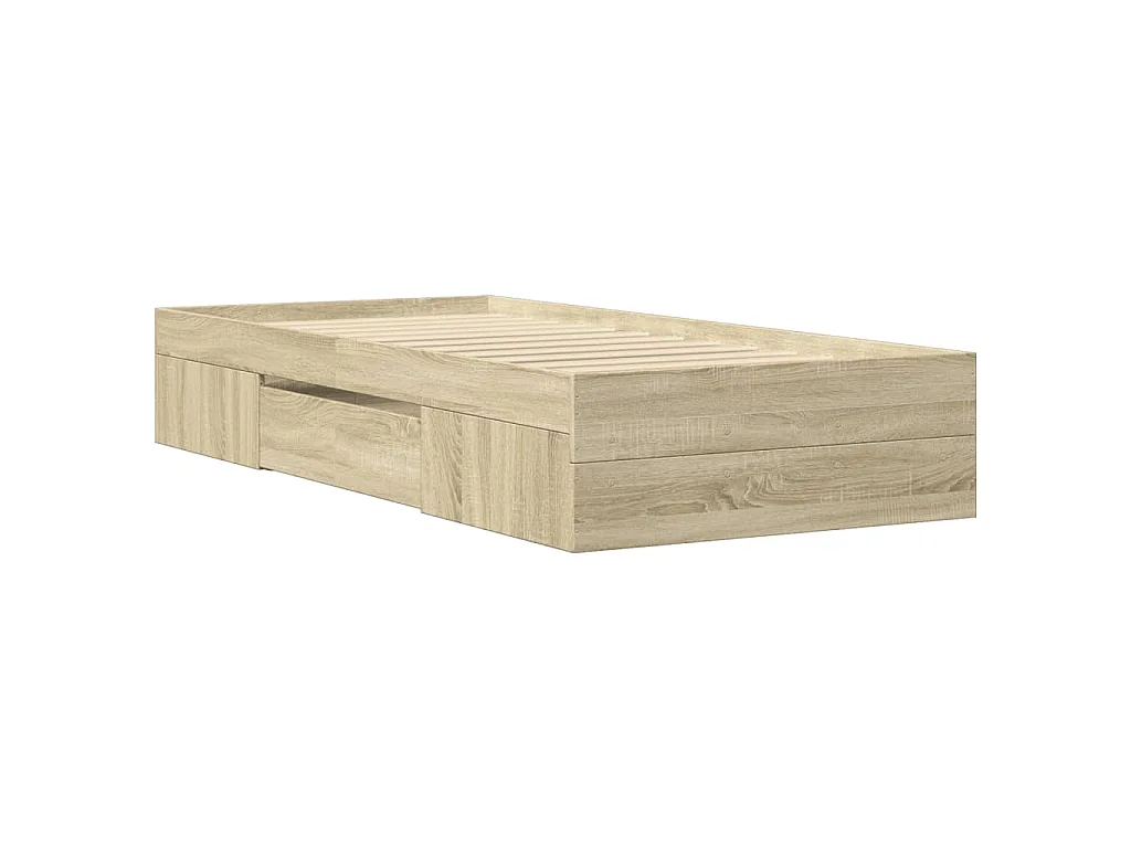 Cadre de lit sans matelas chêne sonoma 90x190 cm