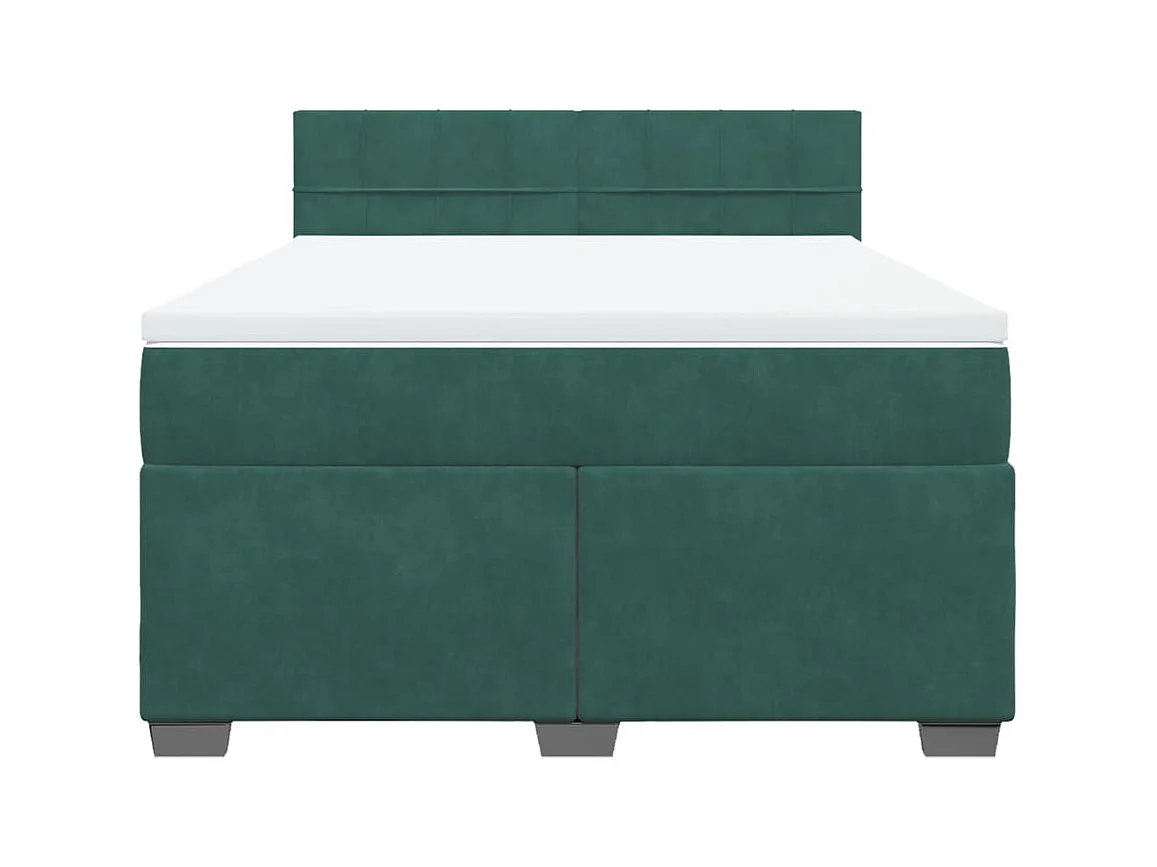 Sommier à lattes de lit et matelas Vert foncé 140x190cm Velours