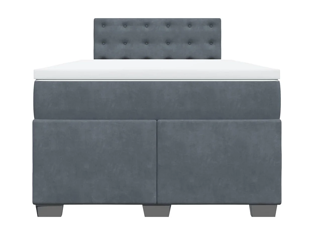 Boxspring met matras fluweel donkergrijs 120x190 cm