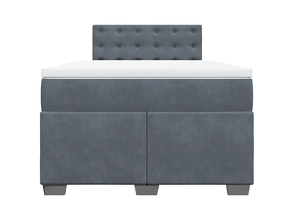 Boxspring met matras fluweel donkergrijs 120x190 cm