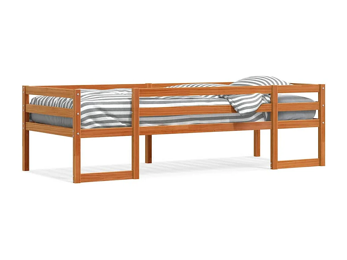 Cadre de lit pour enfants sans matelas cire marron 90x200 cm