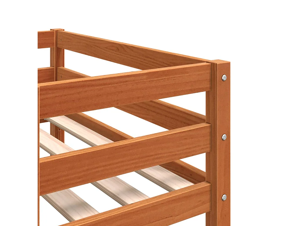 Cadre de lit pour enfants sans matelas cire marron 90x200 cm