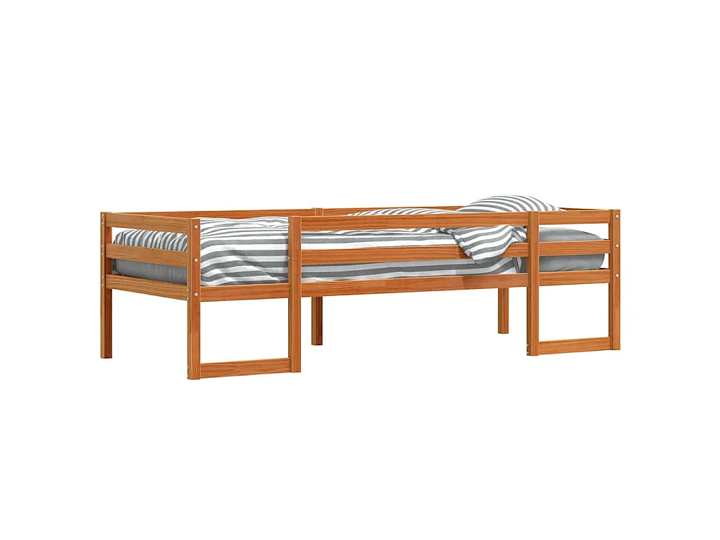 Cadre de lit pour enfants sans matelas cire marron 90x200 cm