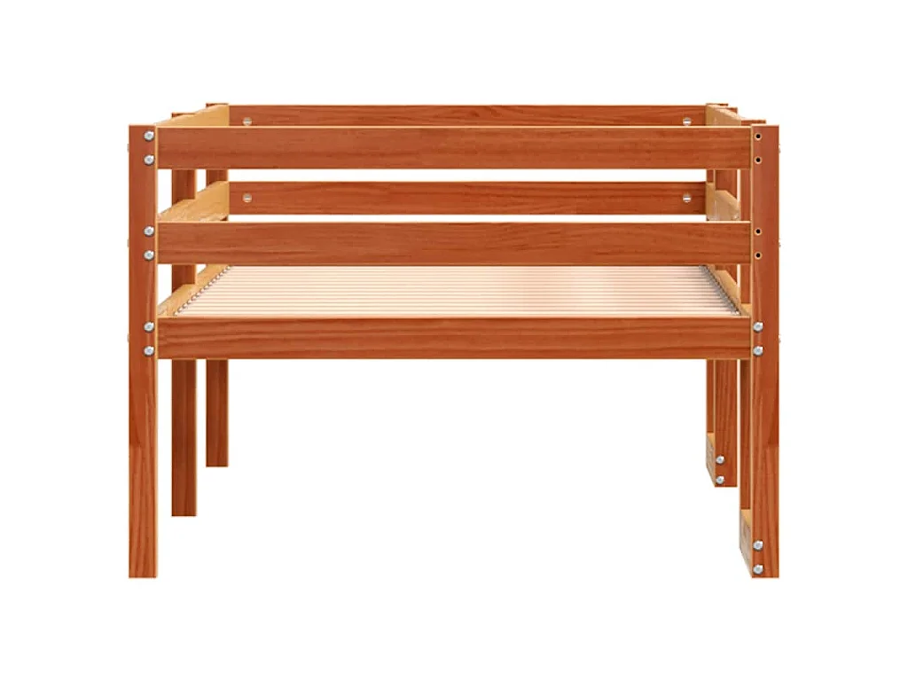 Cadre de lit pour enfants sans matelas cire marron 90x200 cm