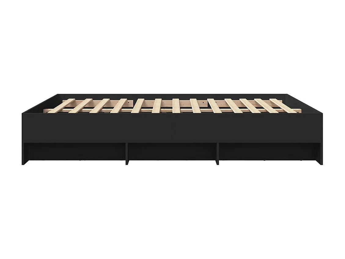 Cadre de lit sans matelas noir 150x200 cm bois d'ingénierie