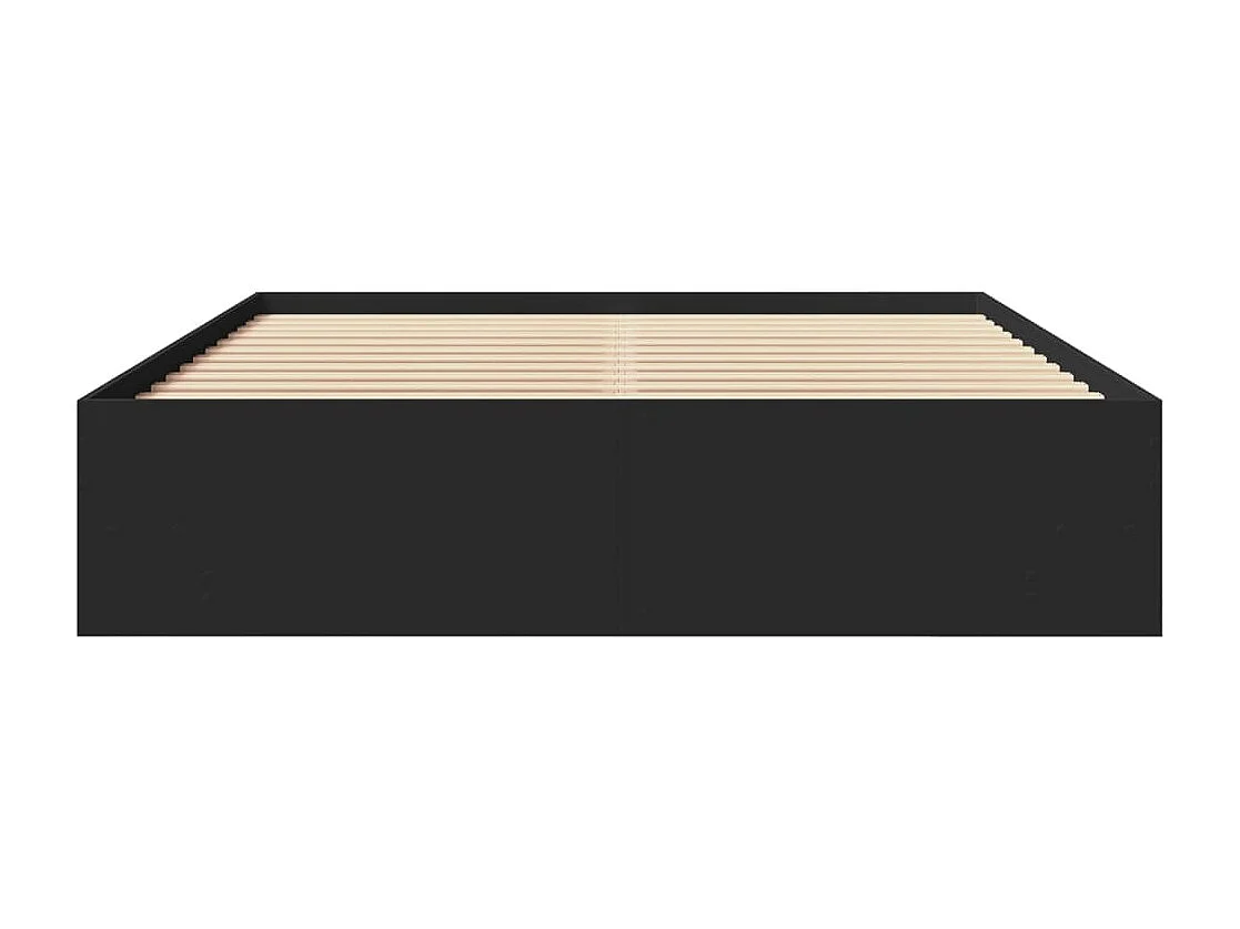 Cadre de lit sans matelas noir 150x200 cm bois d'ingénierie
