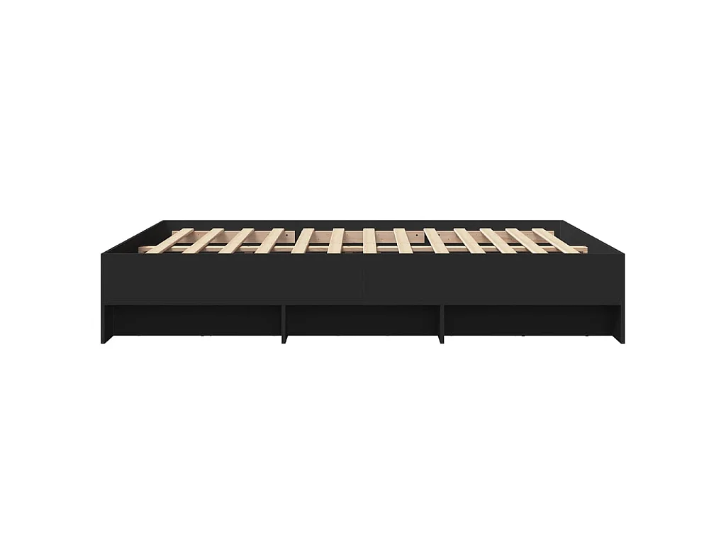 Bettgestell Schwarz 150x200 cm Holzwerkstoff