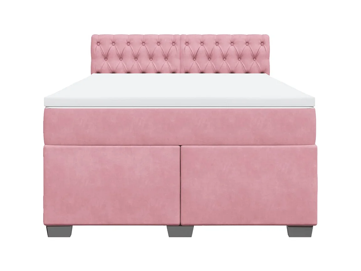 Sommier à lattes de lit avec matelas Rose 140x200 cm Velours