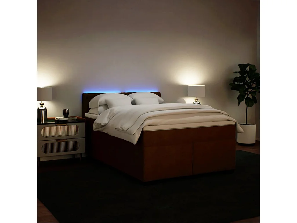 Boxspring met matras fluweel roze 140x200 cm